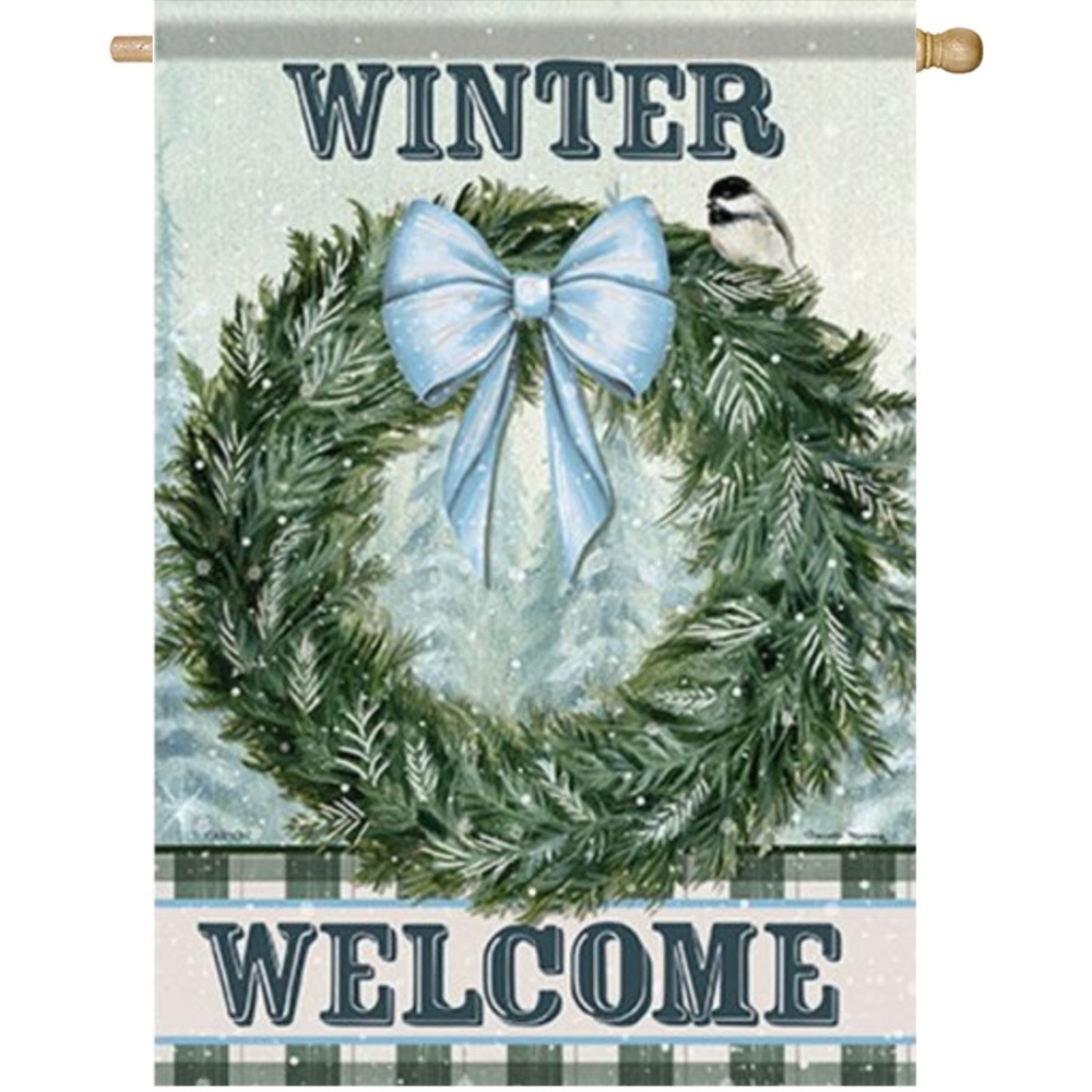 NWT Winter Magic DuraSoft Large House Flag